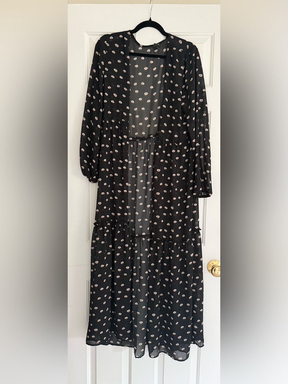 wild fable Black Maxi Dress with Cream Floral Print
